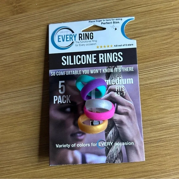 Colorful Stackable Rings Set - Picture 4 of 5